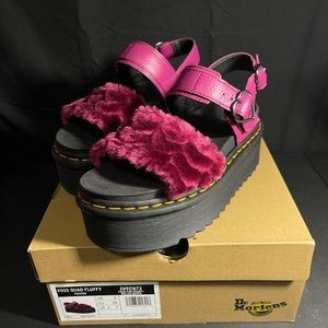 Voss quad fluffy fuchsia dr marten sandals platforms size 7